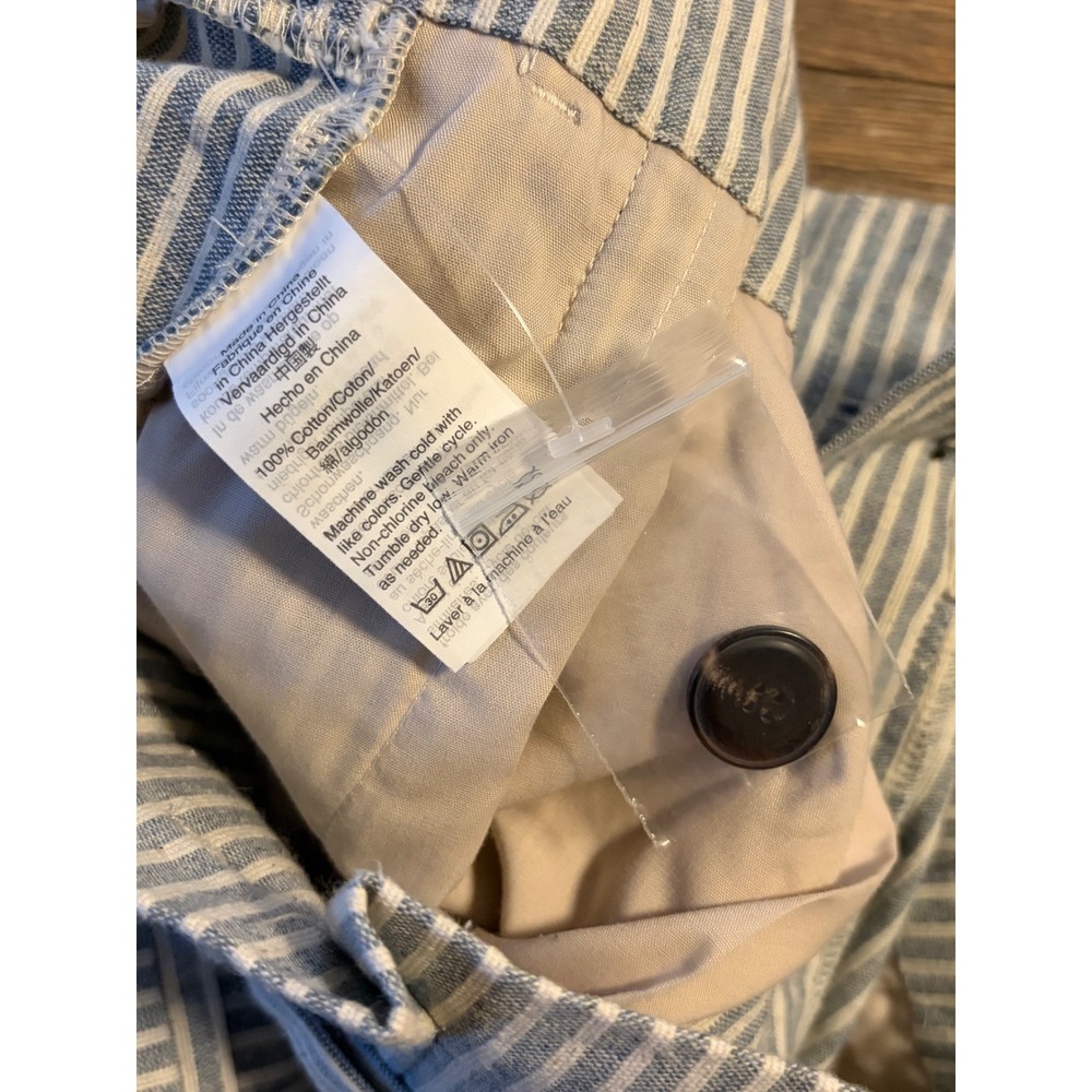 Madewell x The New Denim Project Striped Paperbag Pants Blue White K6367 Size 8 - Picture 5 of 7